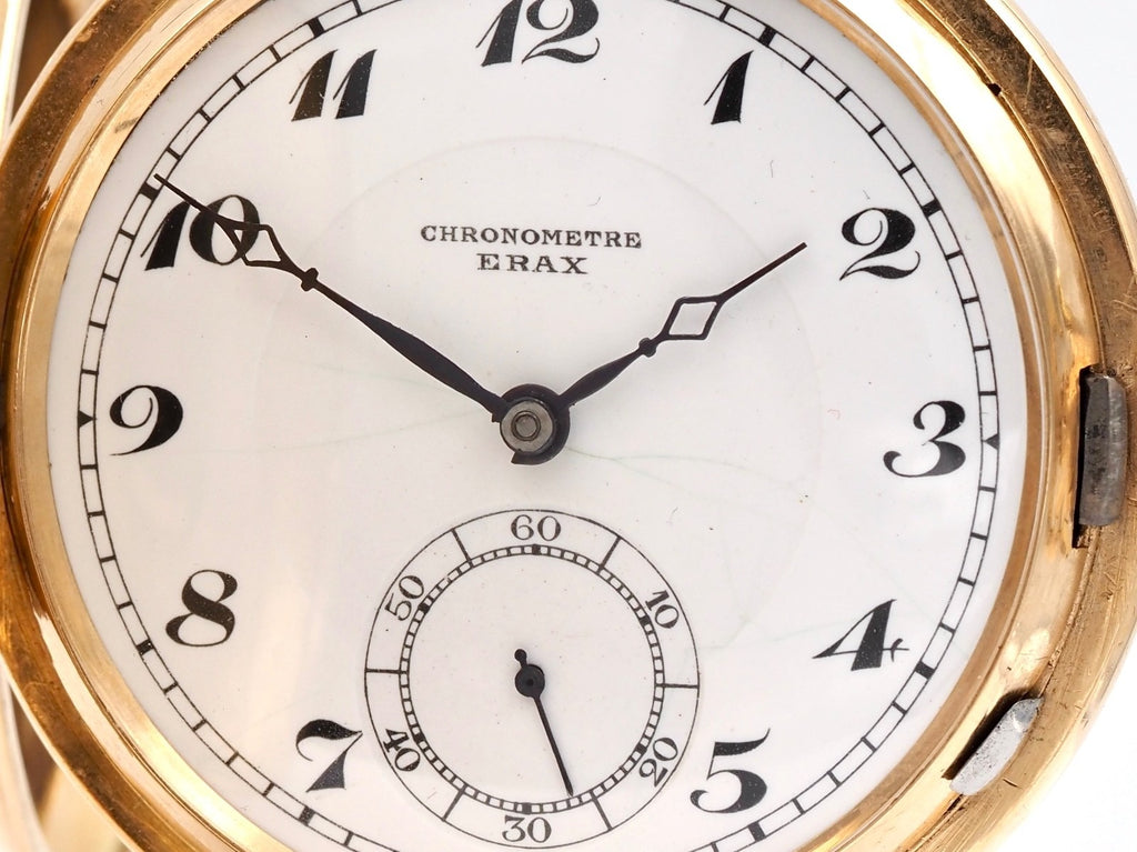 Montre De Poche ERAX Swiss À Quarts De Heure, Or 14K, 88,12 G, 3-Couvercles