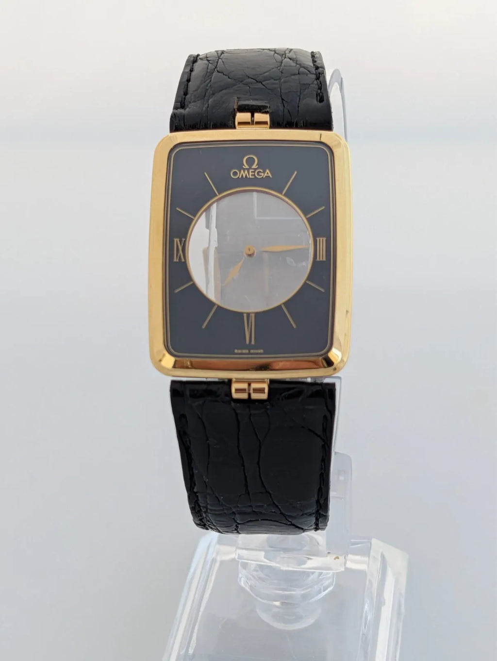 RARE MONTRE OMEGA LA MAGIQUE SCARFACE OR JAUNE 18 CARATS QUARTZ 191.8523-