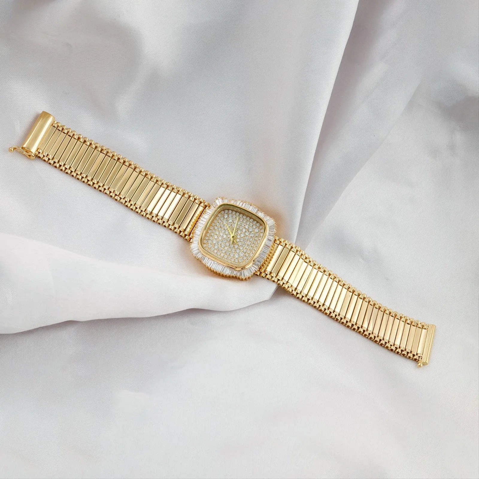 2,93 ct naturel SI/H diamant montre-bracelet femmes bracelet de luxe or jaune 18 carats-