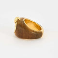 POIRAY - SECRET HEART - Bague en or jaune et bois de santal