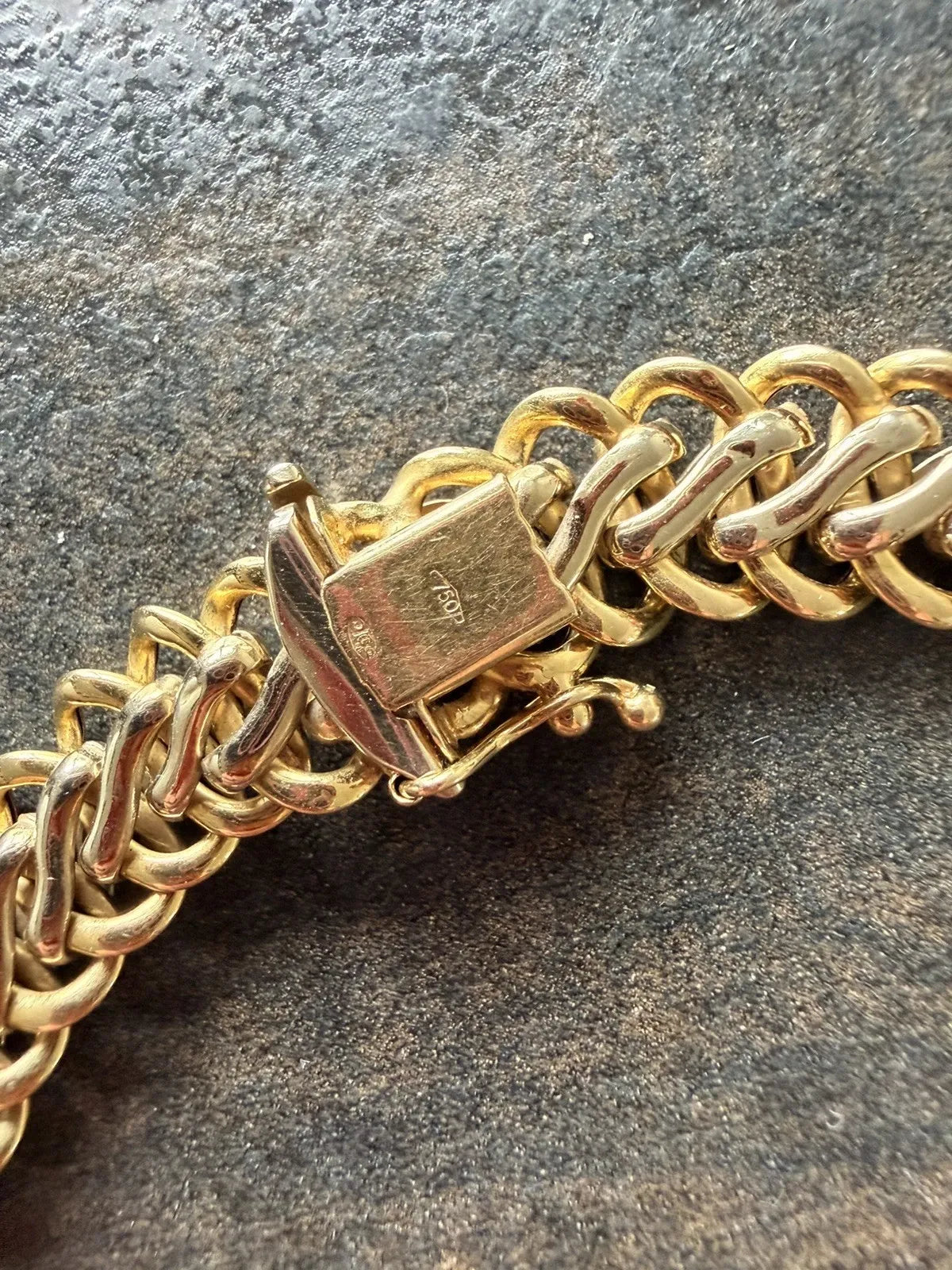 Collier GAREL Paris Or 18 Carats 750 Maille Tressée Bicolore Vintage 34,9 g