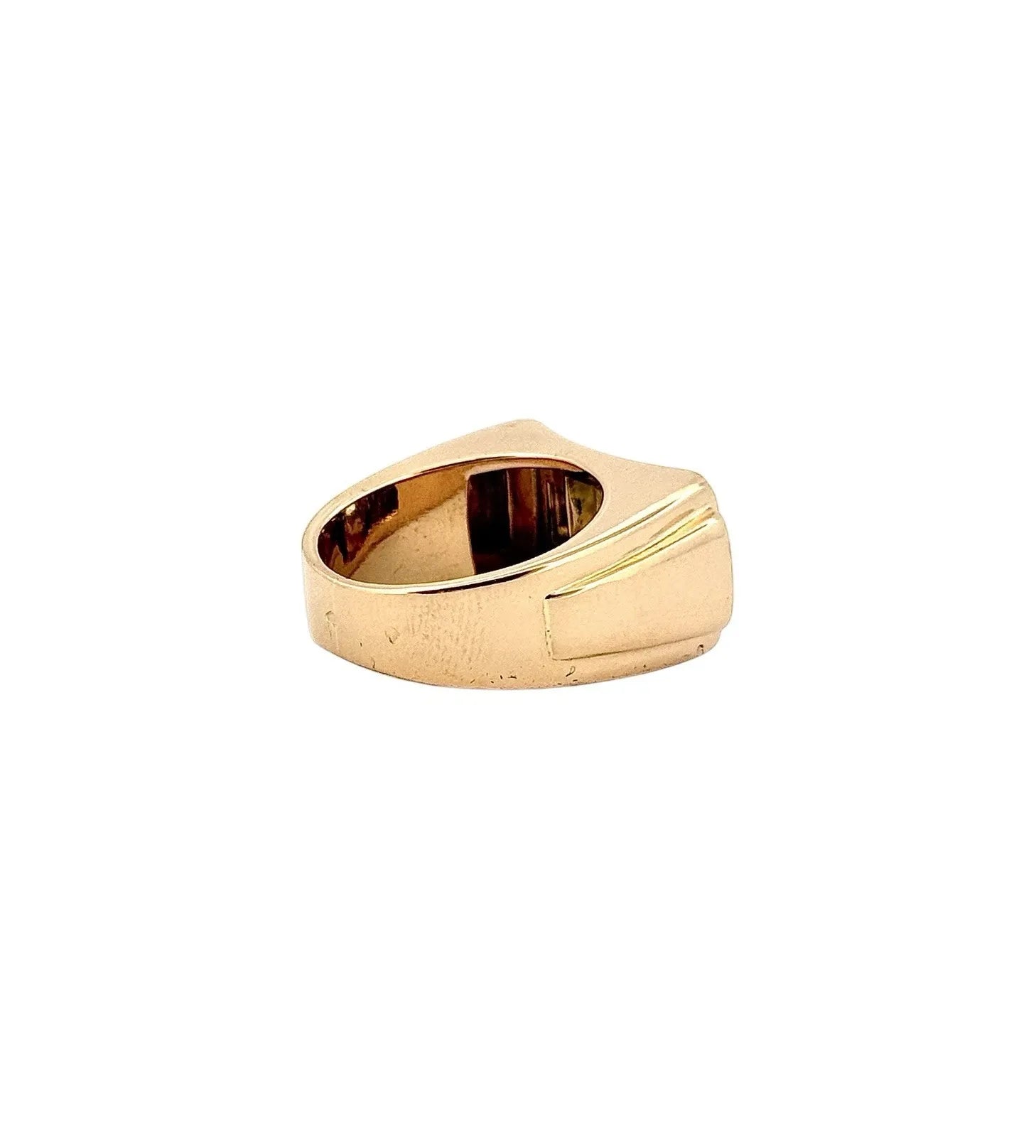 Bague Tank ancienne en or rose et blanc 18 carats et diamants T 52