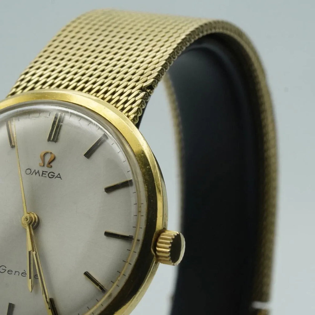 OMEGA Geneve Remontage Manuel Montre Hommes 35MM 14K 585 or Jaune OM388 66 Gr