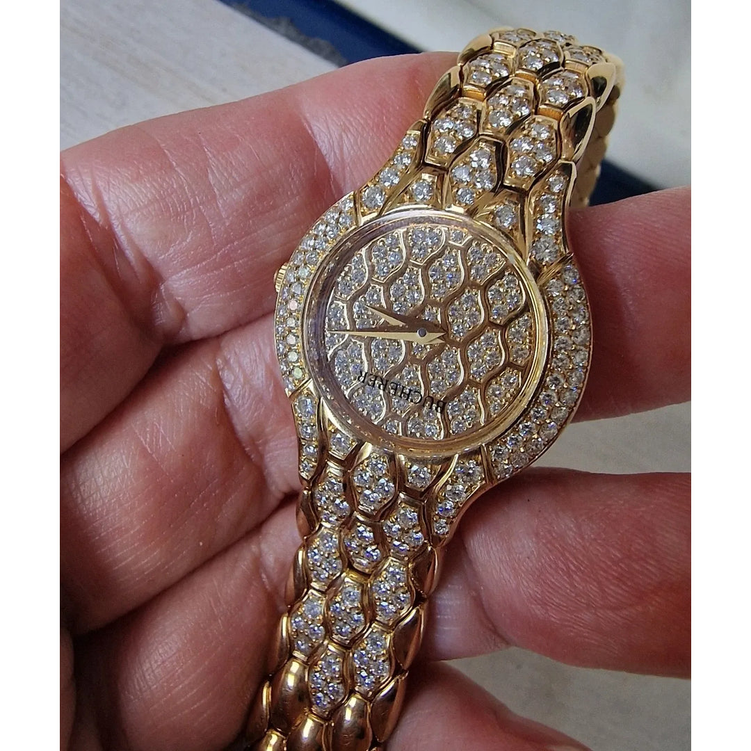 Montre pour femme Bucherer Medea en or jaune sertie de diamants, 1997