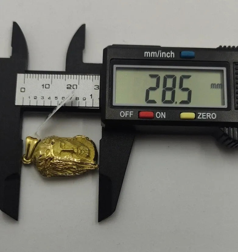 Pendentif Et Chaîne Or 18K 750 Mls. Christ 28,5 Mm 6 Gr Et Chaîne 60 Cm 2,42 Gr