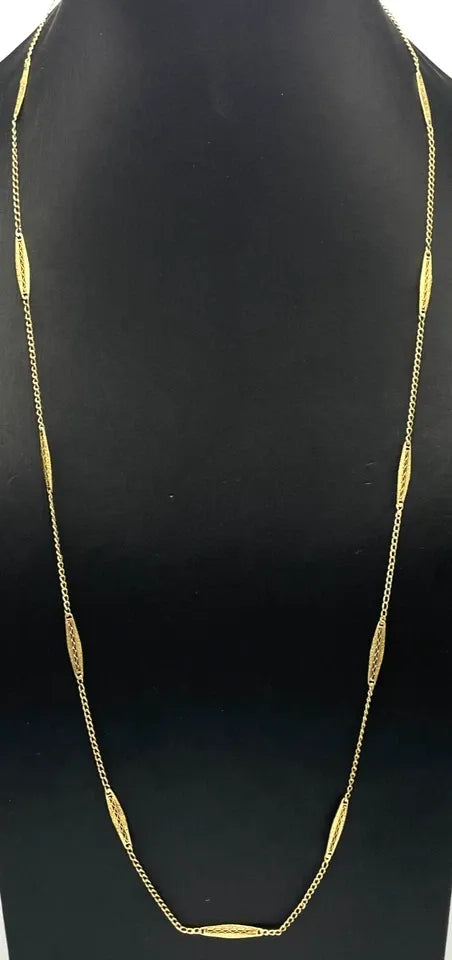 Collier Vintage Années 40 En Or Massif 18K Made in Italy Femme