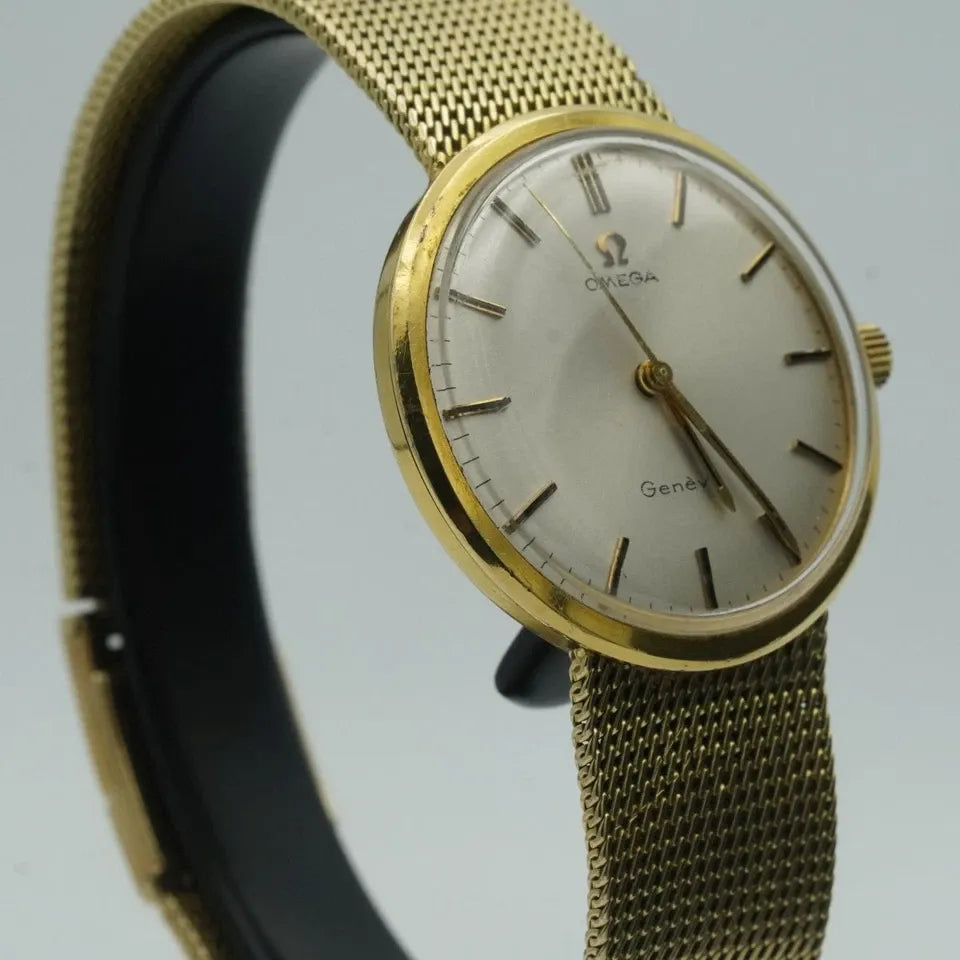 OMEGA Geneve Remontage Manuel Montre Hommes 35MM 14K 585 or Jaune OM388 66 Gr