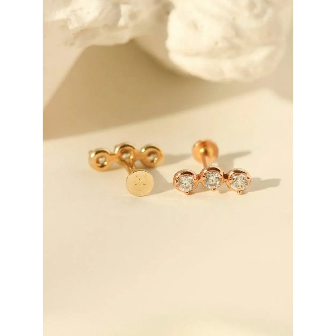 14K or Massif Oreille Crawler Diamant Grimpeur Piercings Nez/Oreille Expensive