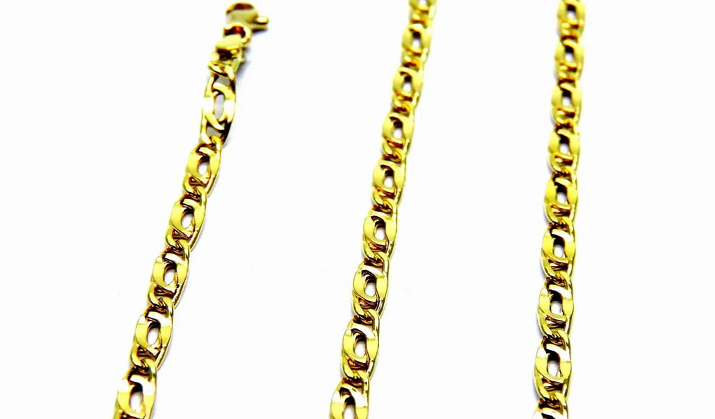 Collier Or Jaune 18K 750/1000 Chaîne Homme Unisexe Pernice Pinzée 50 Cm