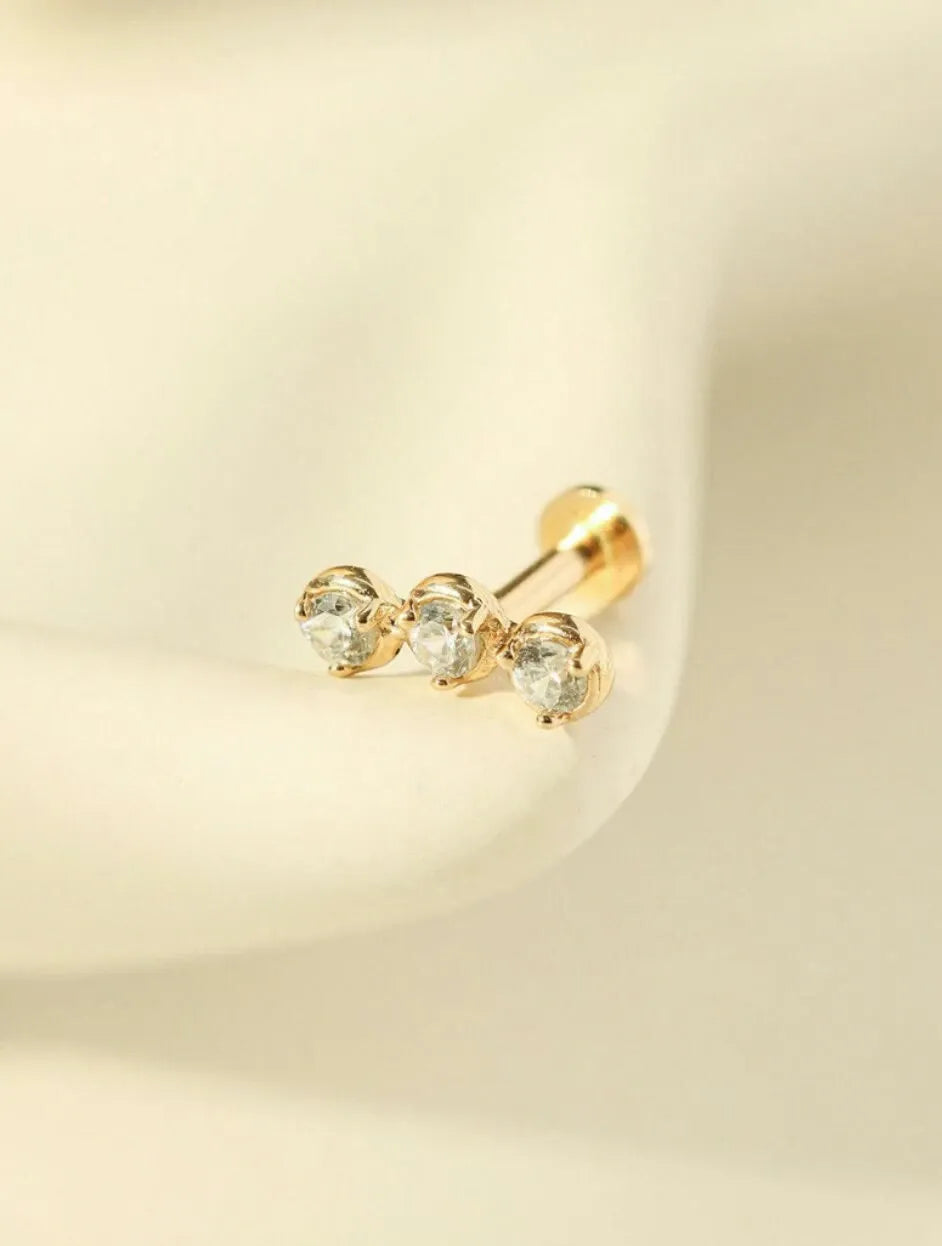 14K or Massif Oreille Crawler Diamant Grimpeur Piercings Nez/Oreille Expensive