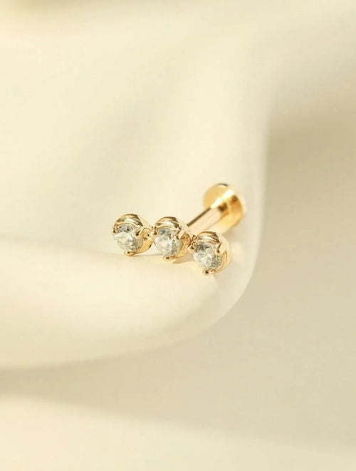 14K or Massif Oreille Crawler Diamant Grimpeur Piercings Nez/Oreille Expensive