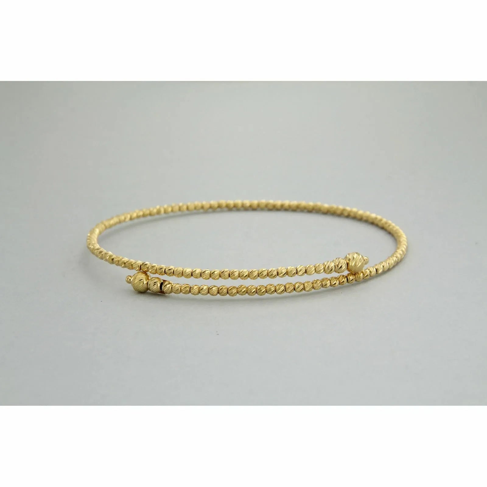 Bracelet Italien en OR Jaune 18 Carats k 750 Jonc Manchette Diamanté pour Femme