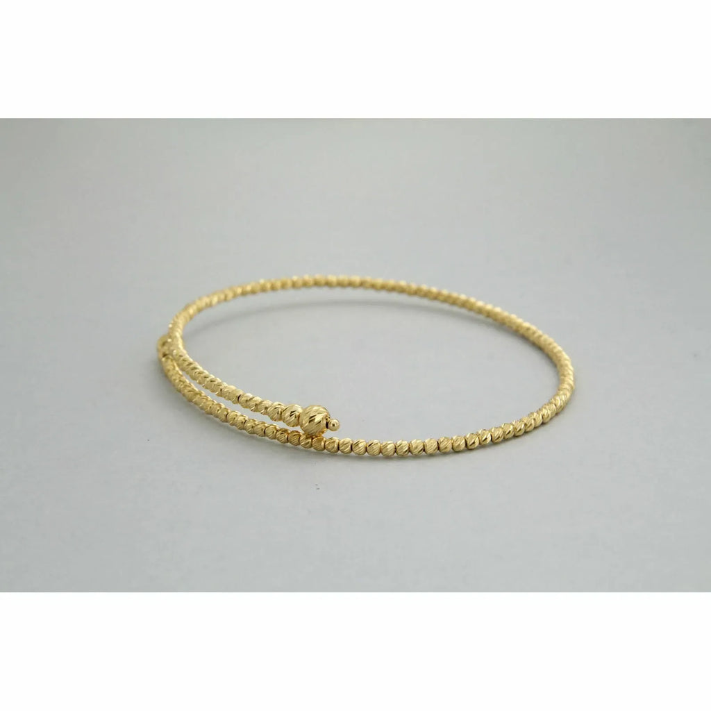 Bracelet Italien en OR Jaune 18 Carats k 750 Jonc Manchette Diamanté pour Femme