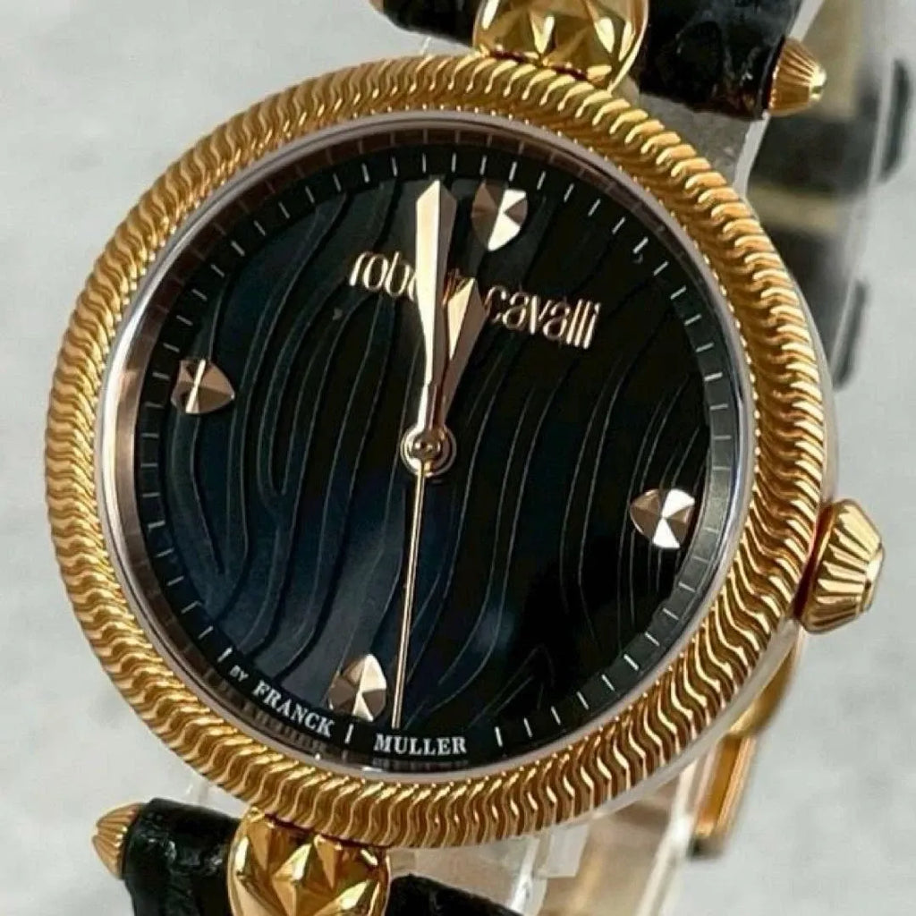 Montre femme Roberto Cavalli by Franck Muller 1L071 noir or édition limitée-