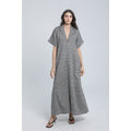 Robe longue à rayures fines en lin