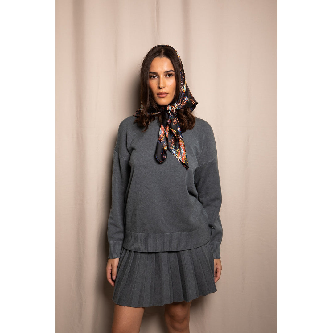 Set en maille – Jupe plissée et pull