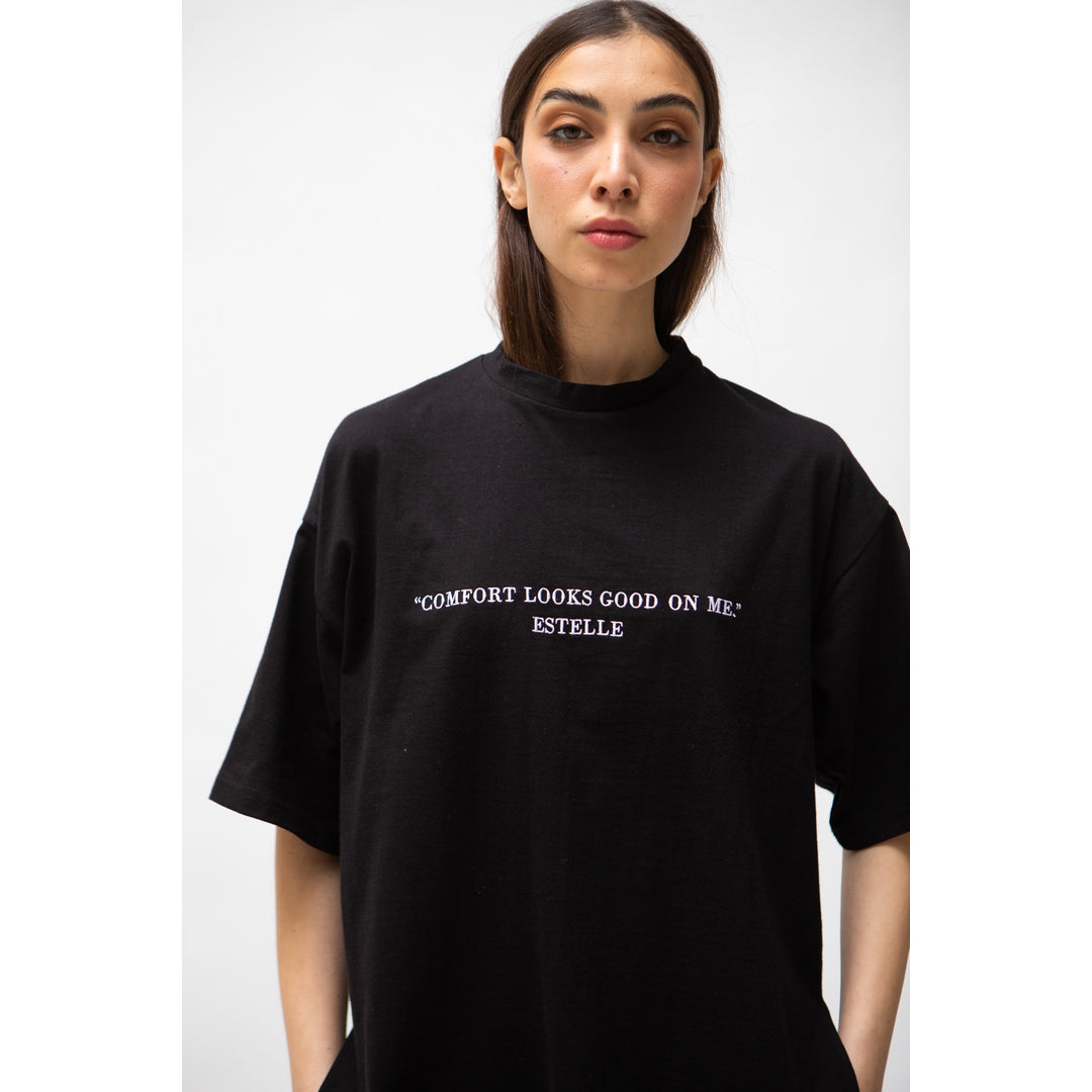 Ensemble T-shirt oversize brodé + pantalon – visuel 2
