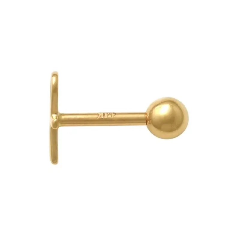 14K or Massif Feuille Forme Nez/Oreille Piercings Été Bijoux Pour Femme