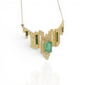 Collier Charm 18K Or Jaune Émeraude Naturelle 5,11 carats Certifié IGI