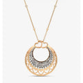 Collier pendentif cœur Crivelli Ricami en or rose 18 carats et diamants blancs et brun