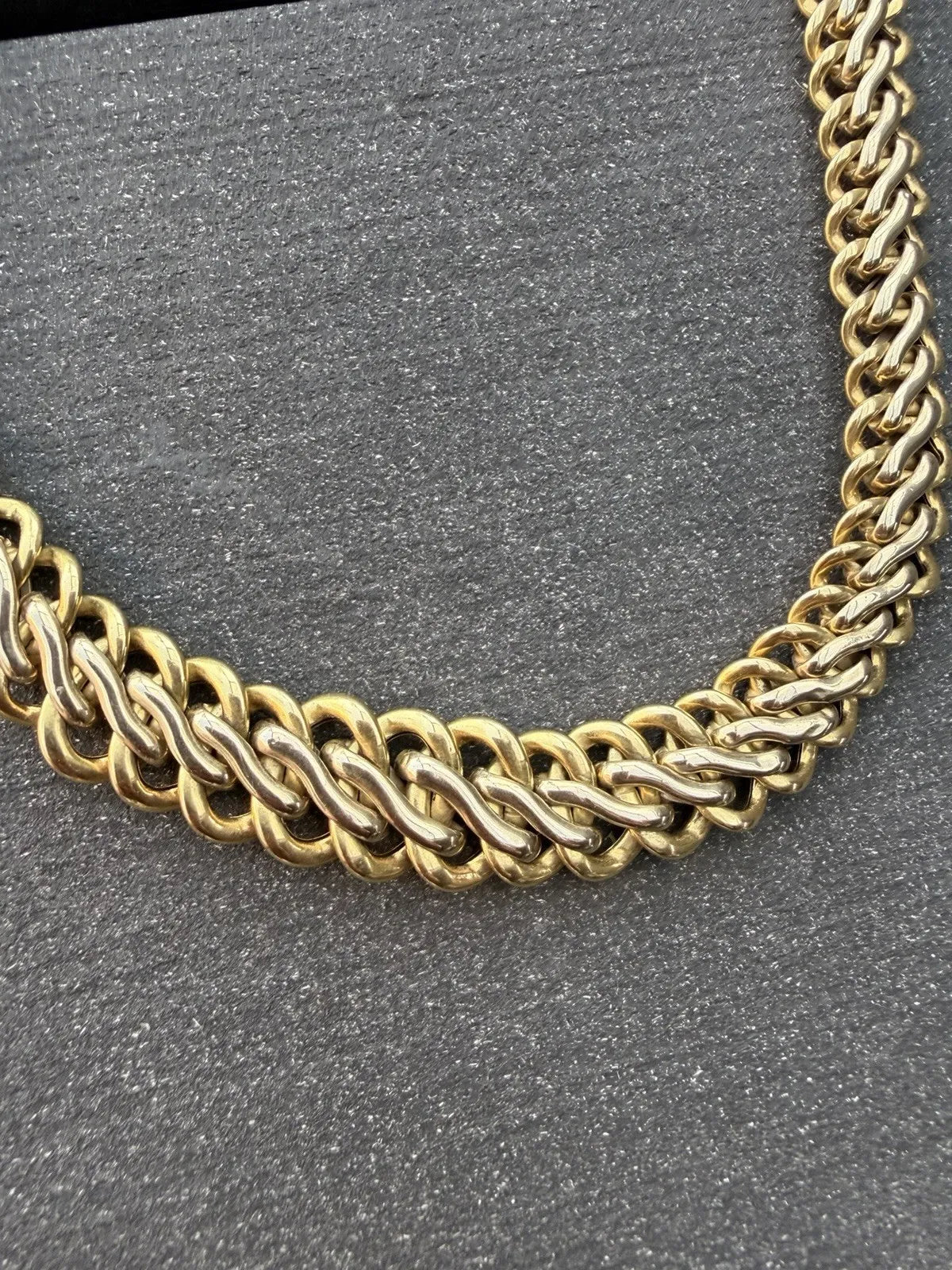 Collier GAREL Paris Or 18 Carats 750 Maille Tressée Bicolore Vintage 34,9 g