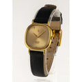 Montre à quartz femme Concord en or jaune 18 carats avec bracelet cuir