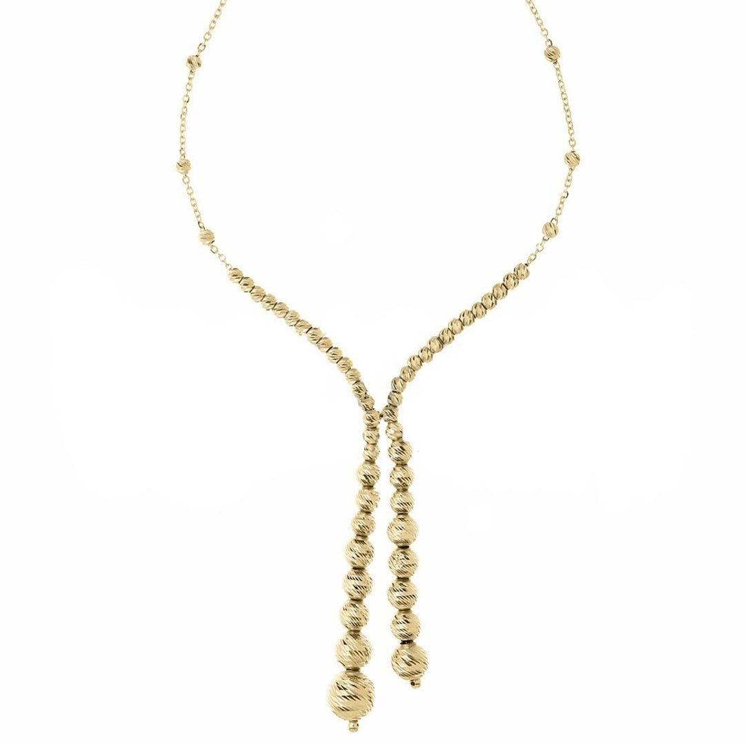 Collier En Or Jaune 18 Carats Avec Boules Diamantées Pour Femme