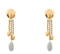 Boucles d'oreilles pendantes « Estate Pave Diamond Three » avec pompons en or, en or jaune et blanc 18 carat
