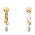 Boucles d'oreilles pendantes « Estate Pave Diamond Three » avec pompons en or, en or jaune et blanc 18 carat