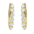 Boucles d'oreilles « huggie » en or jaune 14 carats, ornées de six diamants de synthèse taille ronde, pour un poids total de 1,08 cara