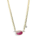 Collier à pendentif « Mini Shaker » avec diamant et rubis de Meira T, en or jaune 14 carats