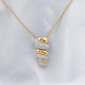 Collier En Or Jaune Massif 18 Carats Avec Pendentif En Diamant SI/H De 1,55 Ct.