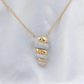 Collier En Or Jaune Massif 18 Carats Avec Pendentif En Diamant SI/H De 1,55 Ct.