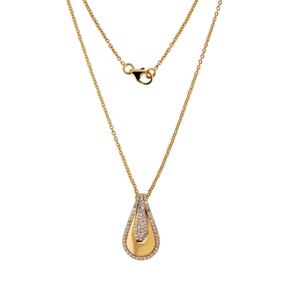 Pendentif Chaîne En Or Jaune Massif 18 Carats Avec Diamant Naturel SI/H 0,48 Ct