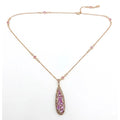 Collier avec pendentif « Crivelli Drop In Fantacy » en diamants et saphirs, en or rose 18 carat