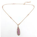 Collier avec pendentif « Crivelli Drop In Fantacy » en diamants et saphirs, en or rose 18 carat