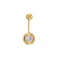 Piercing de nombril oxyde de zirconium serti clos en Or 750/1000 - Bijou Corps