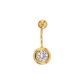Piercing de nombril oxyde de zirconium serti clos en Or 750/1000 - Bijou Corps