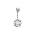 Piercing nombril oxyde de zirconium serti clos en Or blanc 750/000