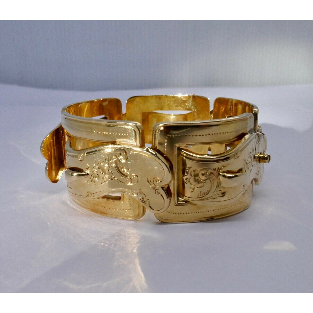 BRACELET ARTICULÉ OR JAUNE 18K EPOQUE MILIEU XIX ÈME