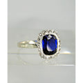 BAGUE POMPADOUR 18K PLATINE SAPHIR DIAMANTS