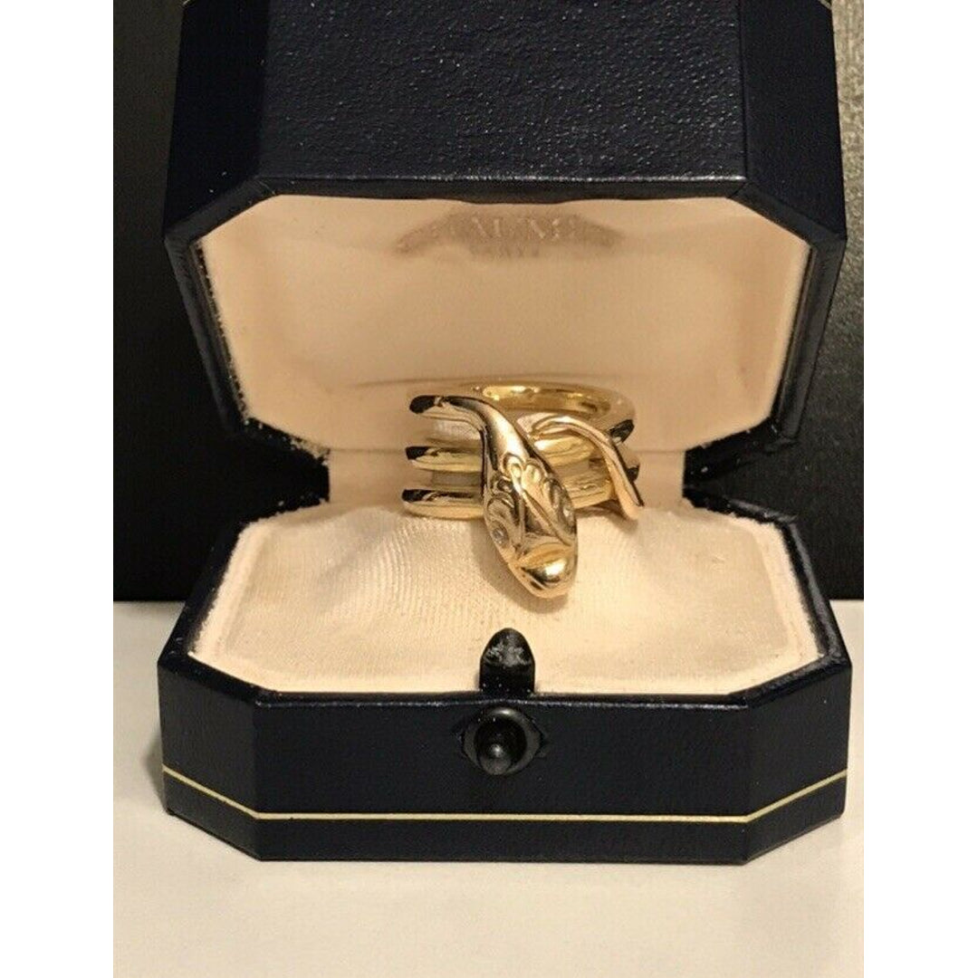 Bague en or 18 carats serpent yeux diamants