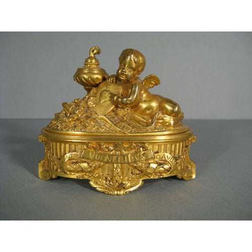 ANCIEN COFFRET A BIJOUX STYLE LOUIS XVI EN BRONZE