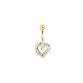Piercing Au Nombril Ouvert En CZ Stud En Or Jaune Solide 14K 14G